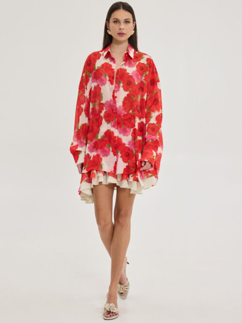 Heather blooming sky red shirt HEMITHEA