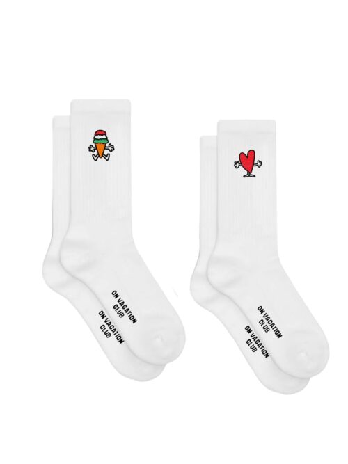 Buddies white pack socks ON VACATION