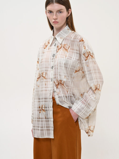 Shirt with beige bows BOOM